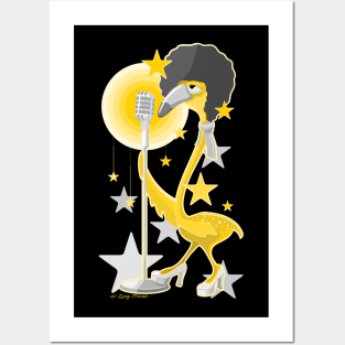 mrs.Fannie flamingo pop star / yellow edition Posters and Art